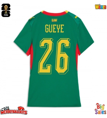 Senegal Pape Gueye #26 Replica Away Stadium Shirt for Women World Cup 2026 Short Sleeve